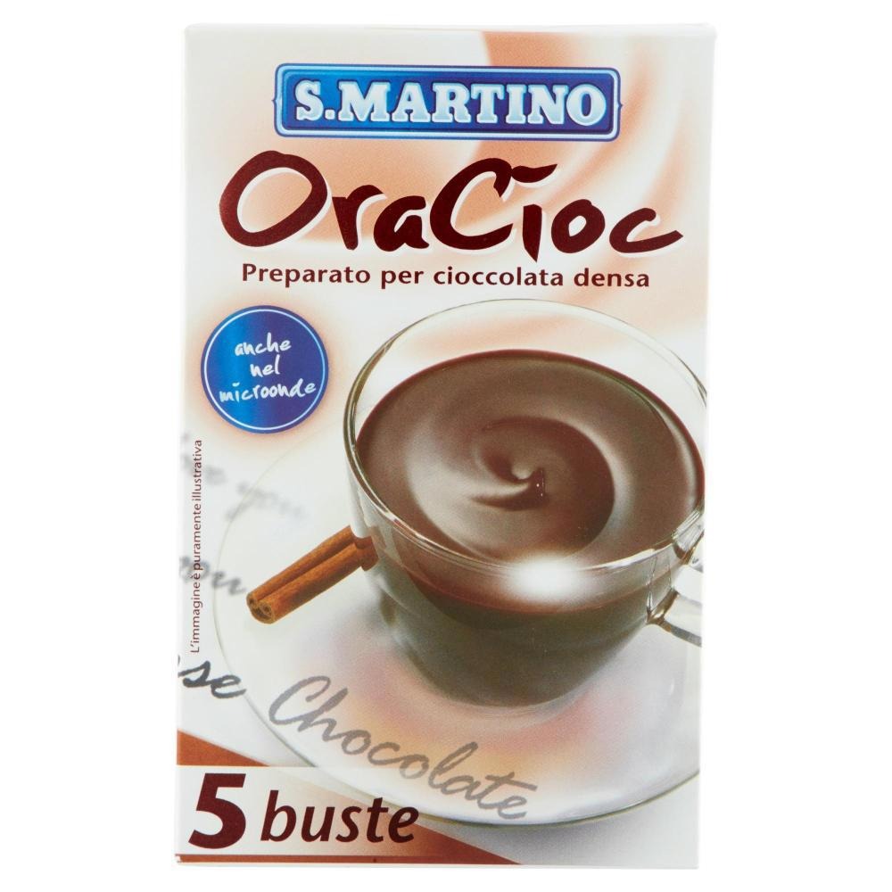 Oracioc - Preparato per cioccolata densa - Confezione da 5 buste - 125gr (25g x 5) San Martino - Cleca
