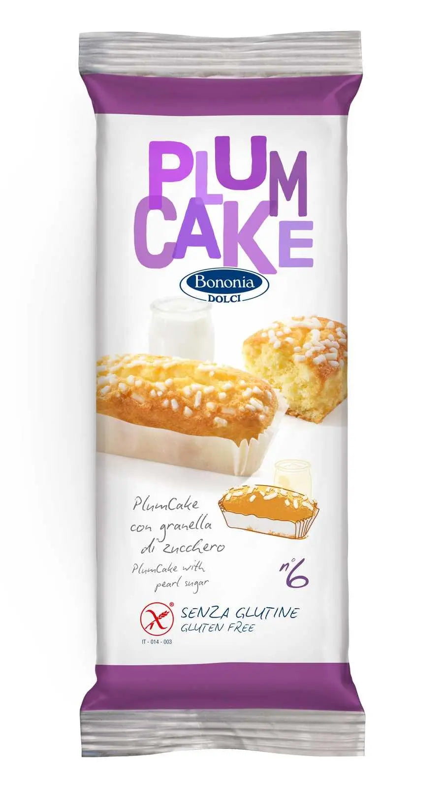 Bononia Dolci - Plumcake con granella di zucchero senza glutine 6x37gr Bottega senza Glutine