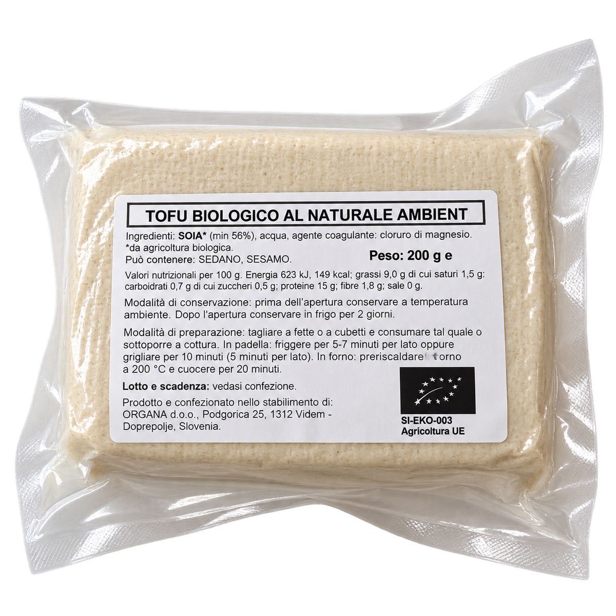 Tofu biologico al naturale - 200g Organa