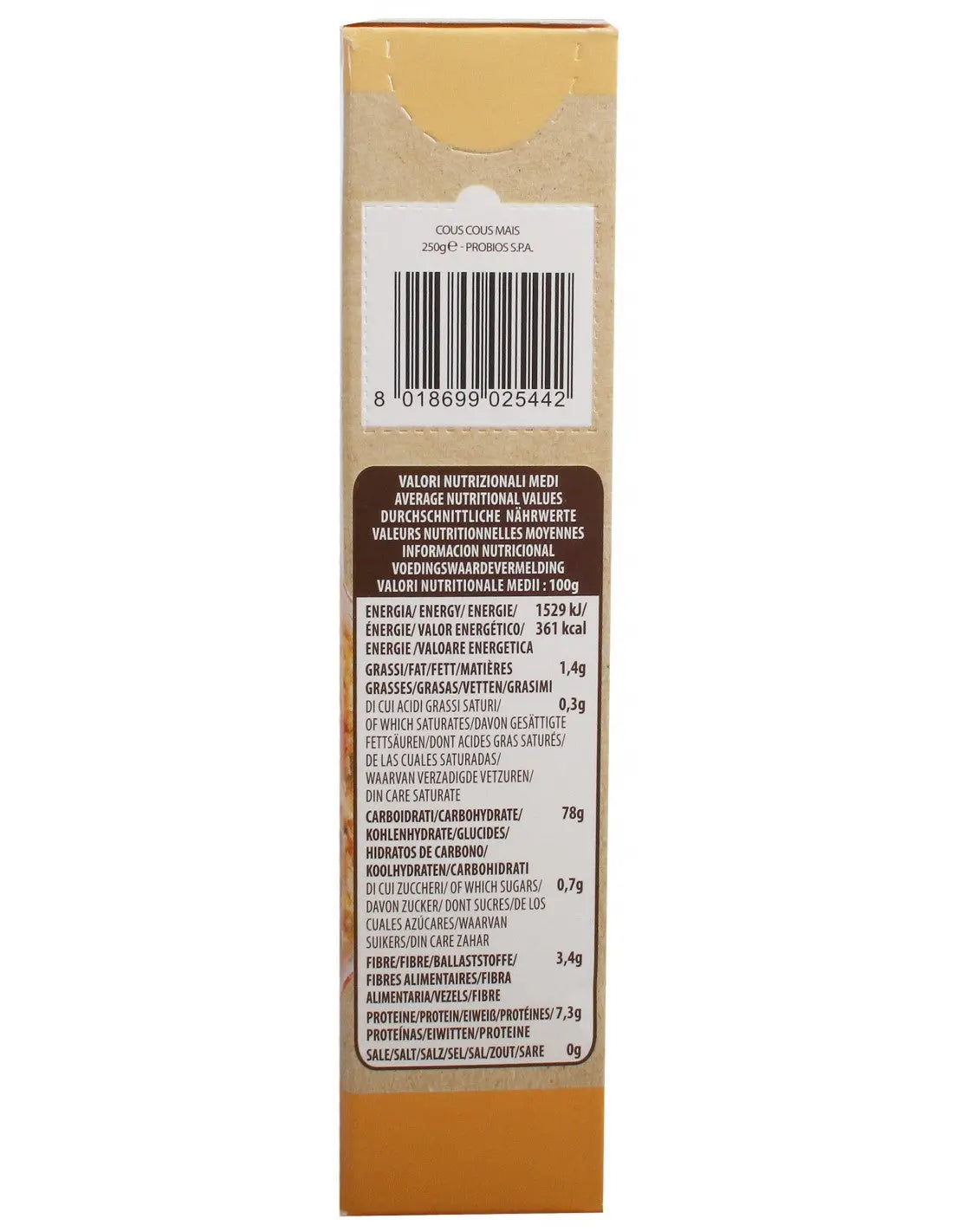 Probios - Easy Cous Cous di mais italiano bio senza glutine - 250gr Bottega senza Glutine