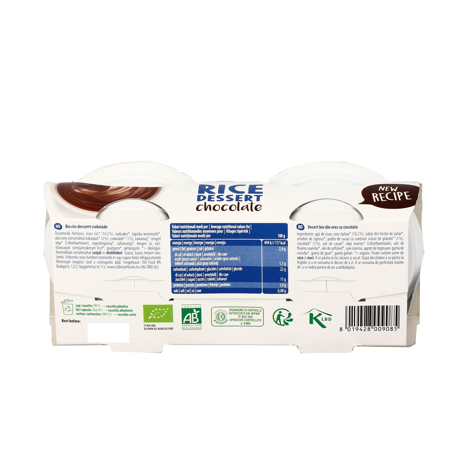 The Bridge - Dessert di riso al cioccolato, senza glutine - 2x130 gr Bottega senza Glutine