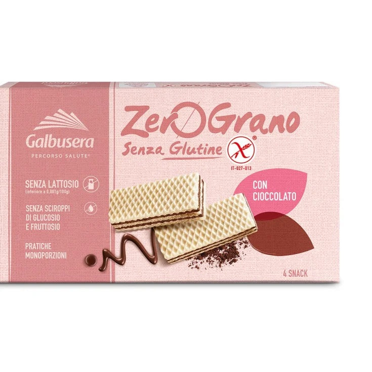 Galbusera - Wafer Zerograno con cioccolato, senza glutine 180gr Galbusera