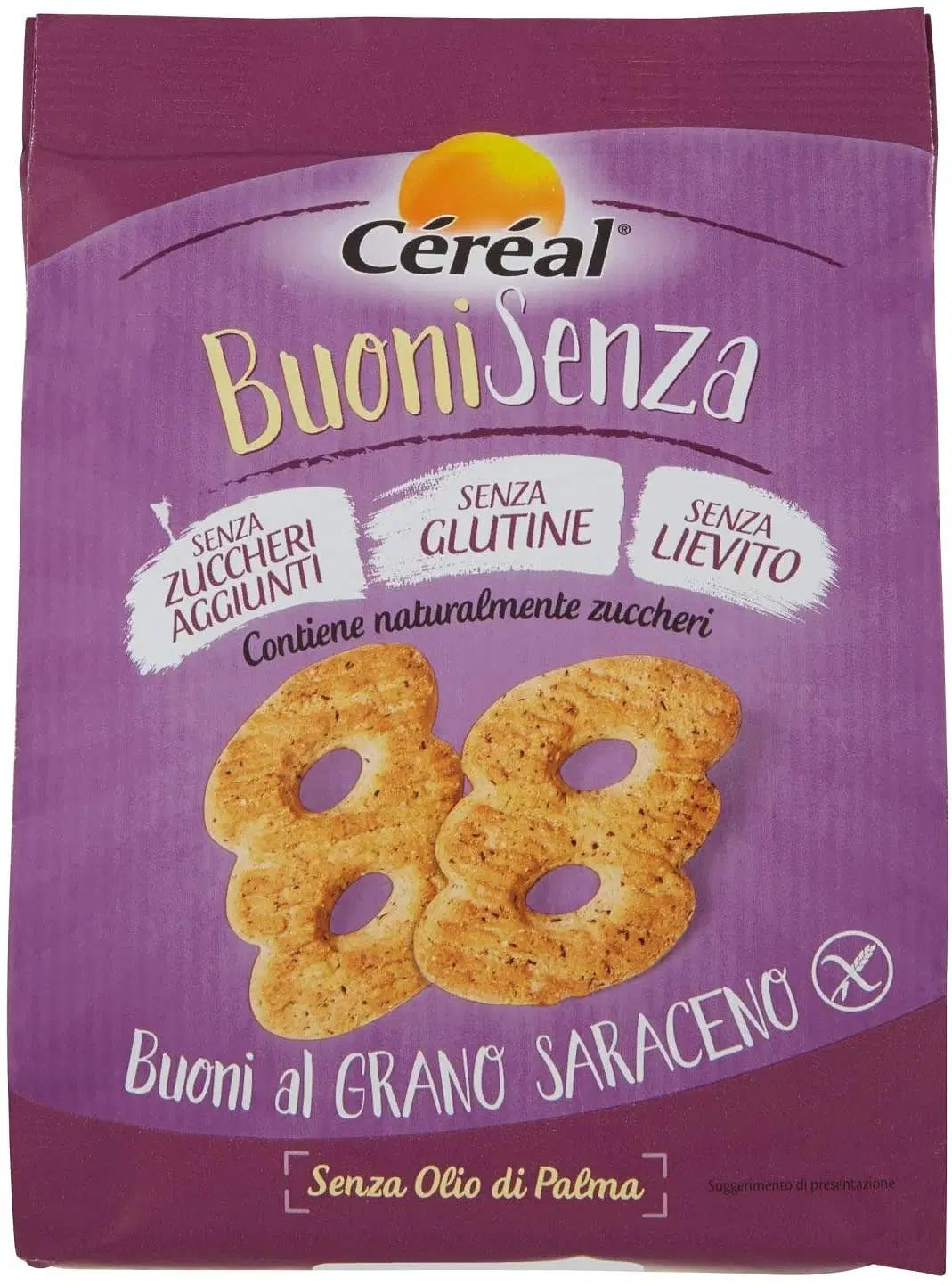 Céréal BuoniSenza - Biscotti al grano Saraceno senza glutine, senza lievito, senza zuccheri aggiunti - 200gr Céréal