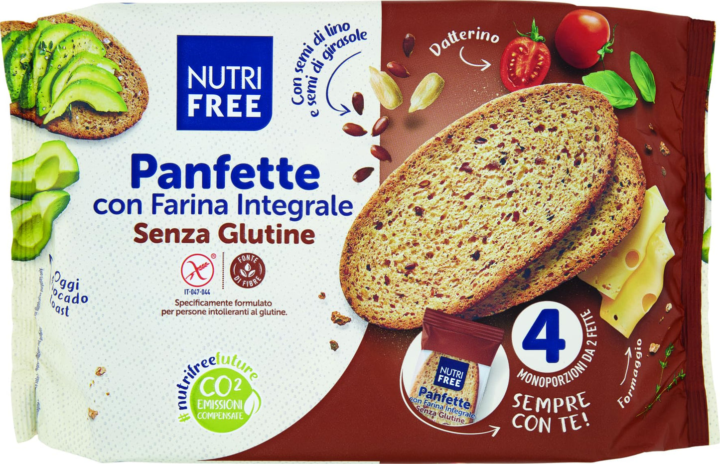 Nutrifree - Panfette integrali - 340gr - senza glutine - Scadenza 30/05/2025 NT FOOD
