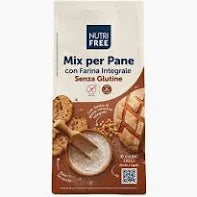 NutriFree - Mix per pane integrale senza glutine, senza lattosio, ideale per pane e focacce - 1kg