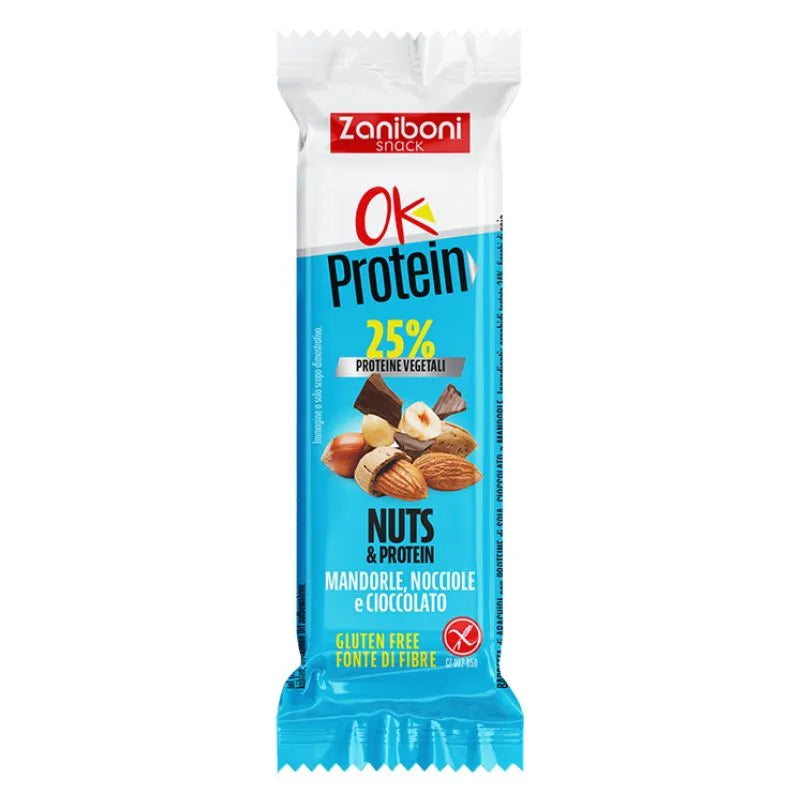 Zaniboni snack - Nuts & Protein Gusto Mandorla, Nocciola e Cioccolata gr 40 ZANIBONI Snack
