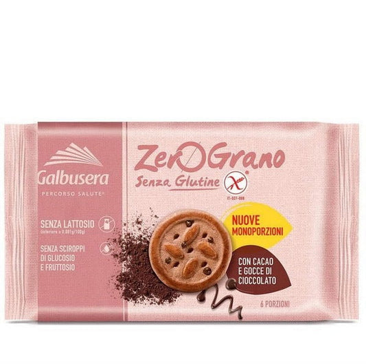 Galbusera - Frollini Con Cacao E Gocce Di Cioccolato Zerograno - Senza Glutine 220gr Galbusera