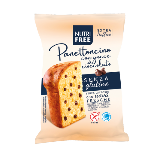 Nutrifree - Panettoncino con gocce di Cioccolato, senza lattosio con uova fresche - 100gr NutriFree