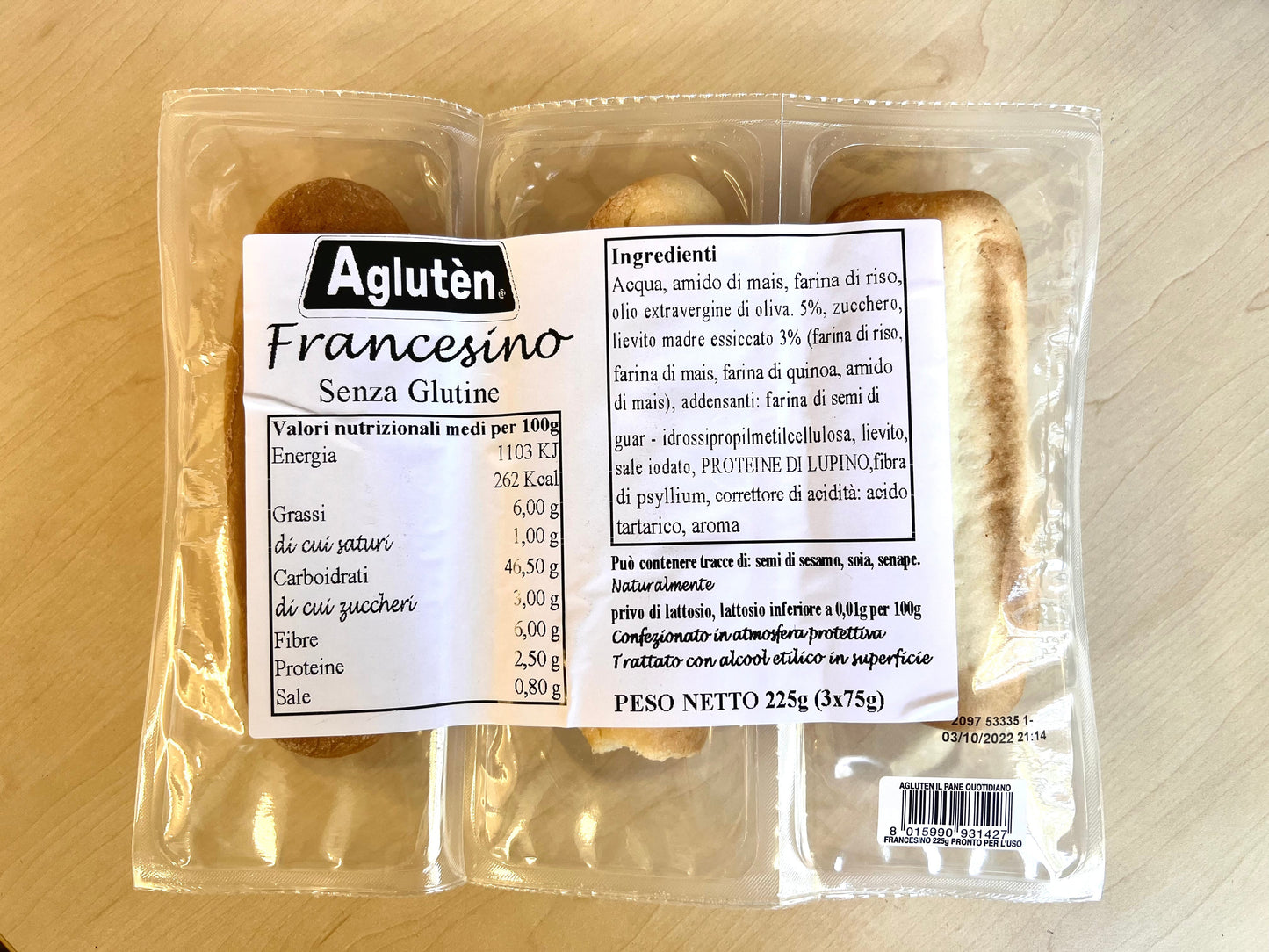 Aglutèn - Francesino, pane senza glutine - 225gr Bottega senza Glutine