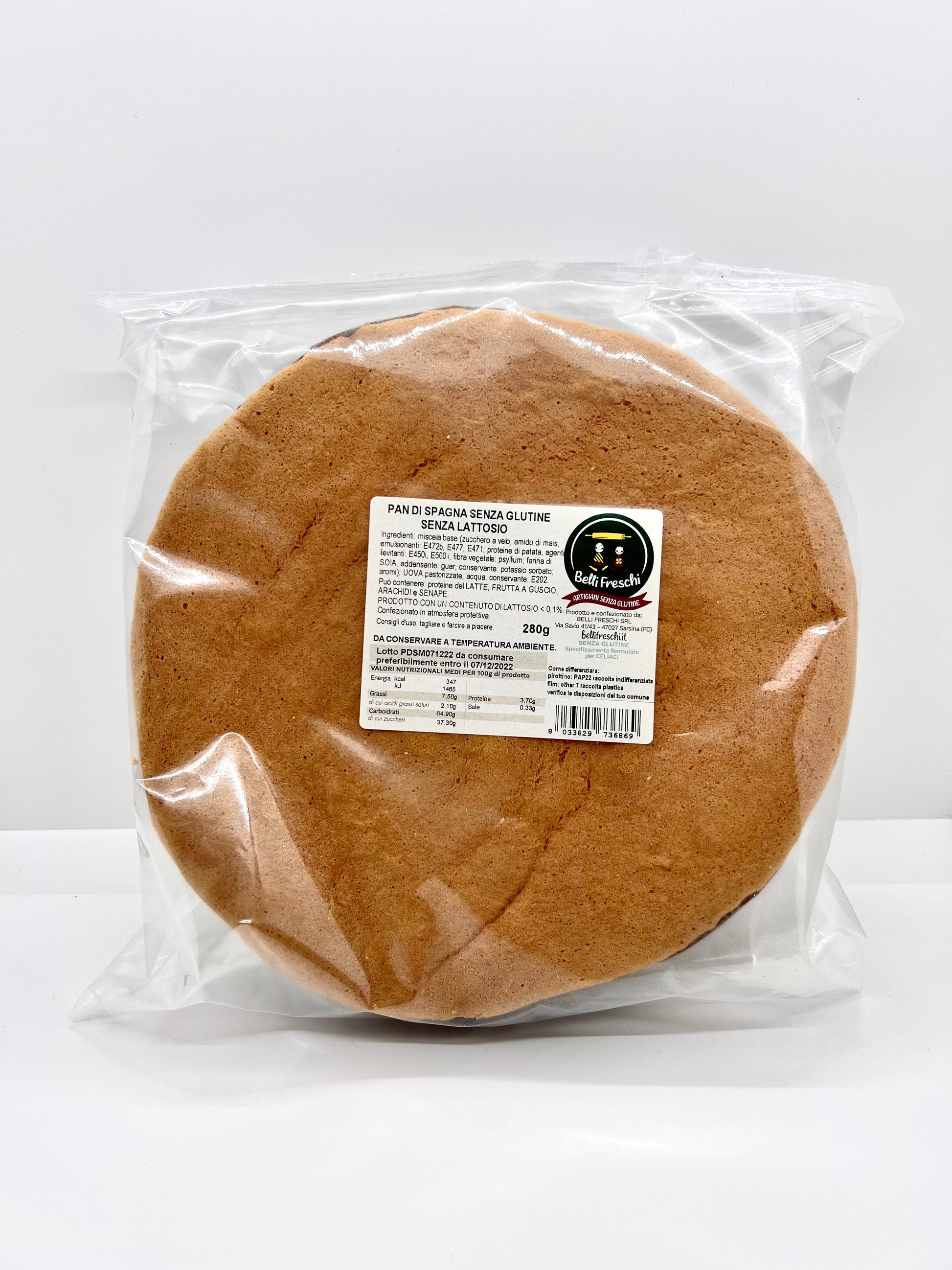 Belli Freschi - Pan di Spagna senza glutine, senza lattosio - 280gr Bottega senza Glutine