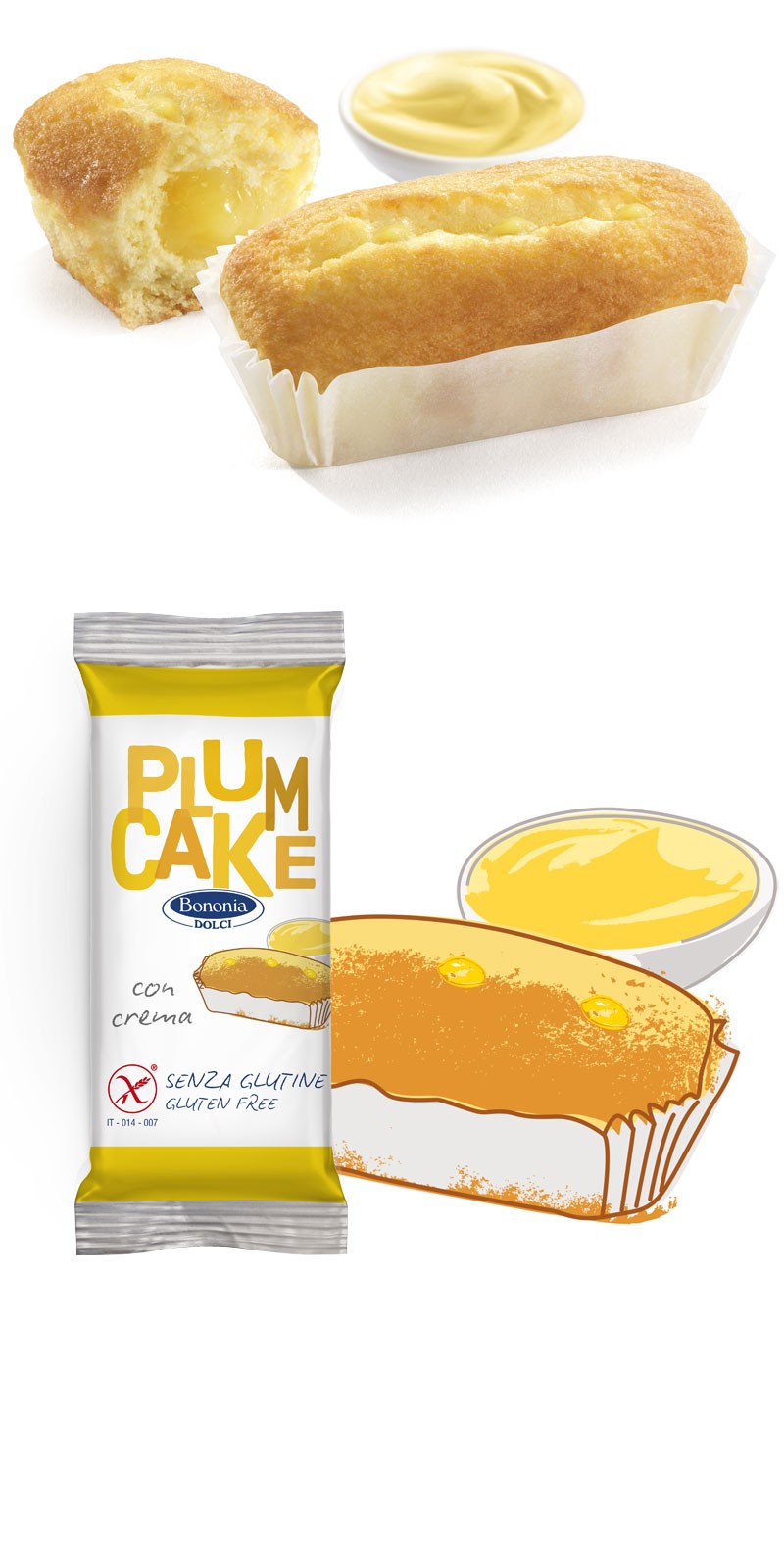 Bononia Dolci - Plumcake alla crema senza glutine - 6x45gr Bottega senza Glutine