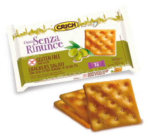 Crich - Crackers Salati con olio extra vergine di oliva 2% - 200gr Bottega senza Glutine