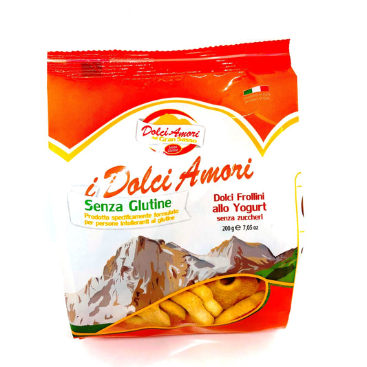 Dolci Amori del Gran Sasso - Frollini allo yogurt senza glutine, senza zucchero - 200gr Bottega senza Glutine