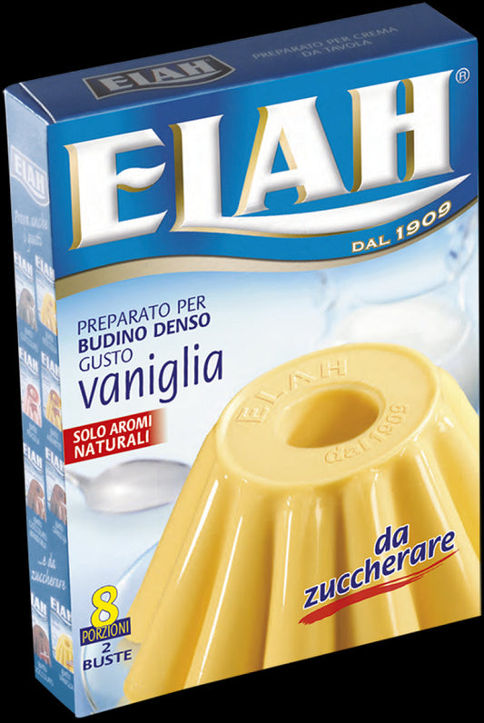 Elah - Preparato per budino denso gusto vaniglia senza zucchero - 8x88gr Bottega senza Glutine