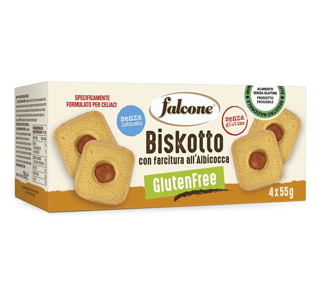 Falcone - Biskotto Albicocca Gluten Free - 55gr Bottega senza Glutine