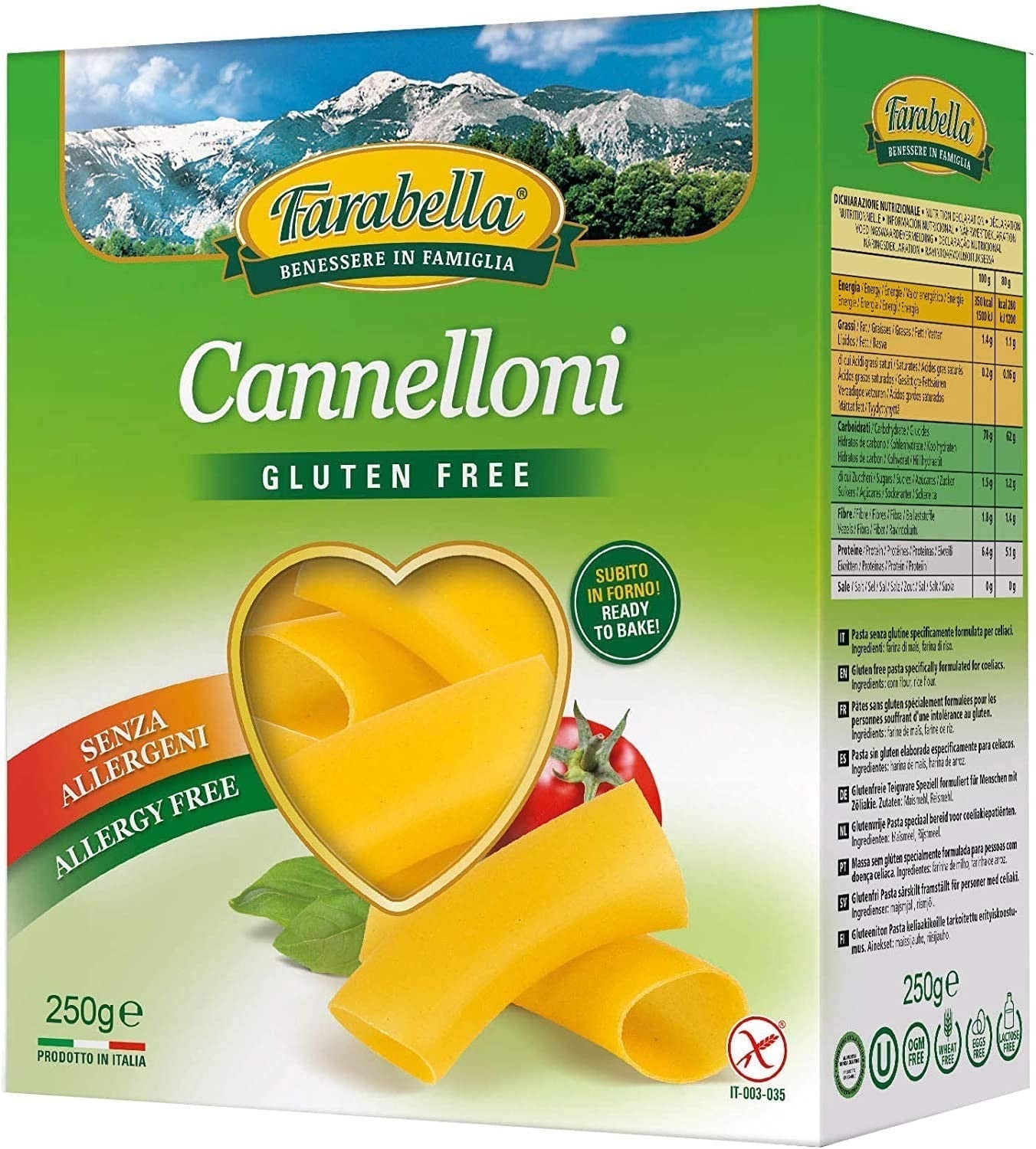 Farabella - Cannelloni senza glutine - 250 gr Bottega senza Glutine