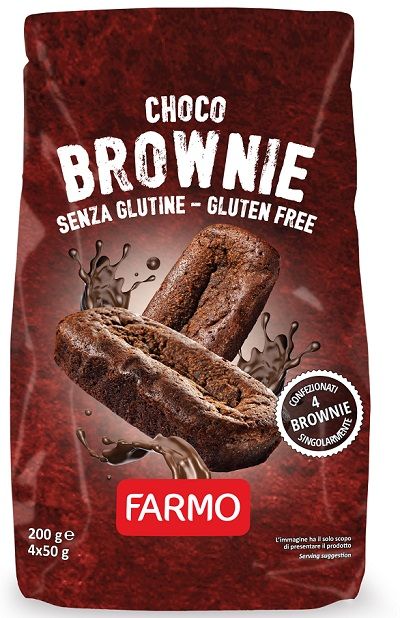 Farmo - Choco brownie senza glutine - Multipack da 200g con 4 brownies monoporzione Bottega senza Glutine
