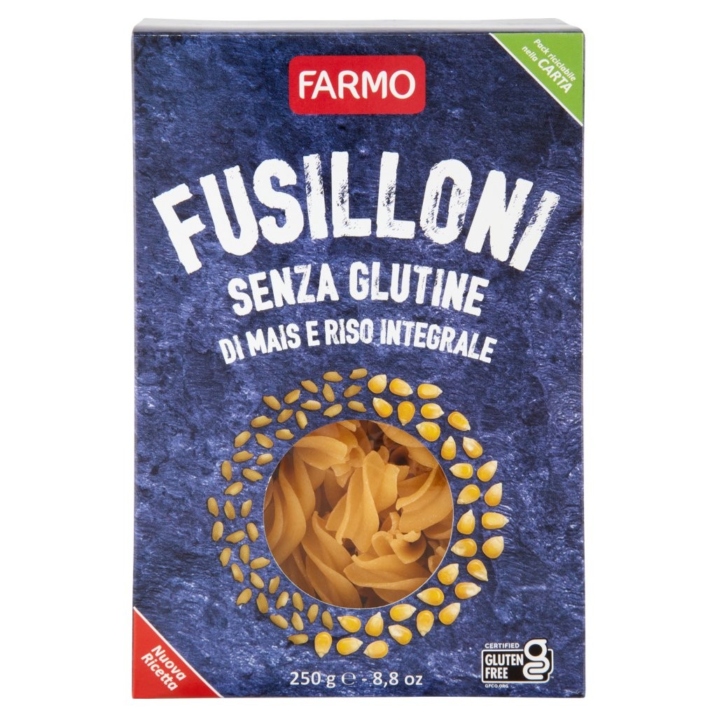 Farmo - Fusilloni di mais e riso integrale, pasta senza glutine 250gr Bottega senza Glutine