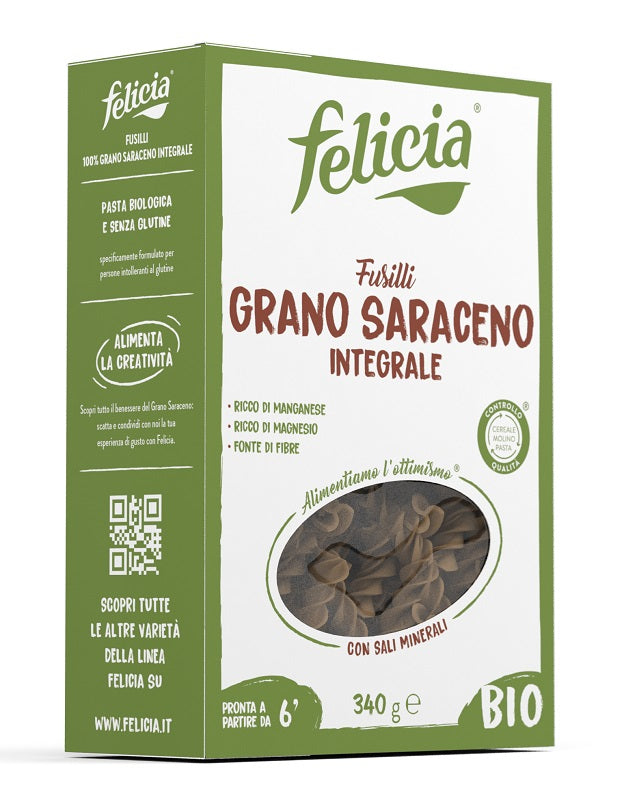 Felicia - Fusilli di grano saraceno integrale bio - 340gr Bottega senza Glutine