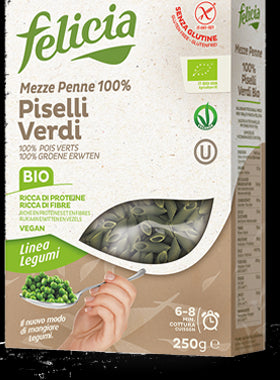 Felicia - Mezze penne di piselli bio vegan senza glutine - 250gr Bottega senza Glutine