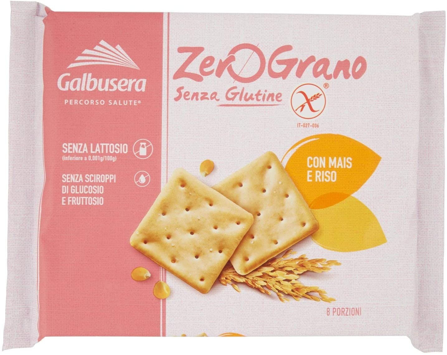 Galbusera - Crackers Zerograno senza glutine - 8x320gr Bottega senza Glutine