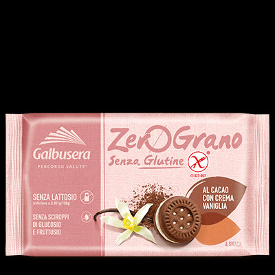 Galbusera - Zerograno farcito al cacao con crema vaniglia, senza glutine - 160gr Bottega senza Glutine