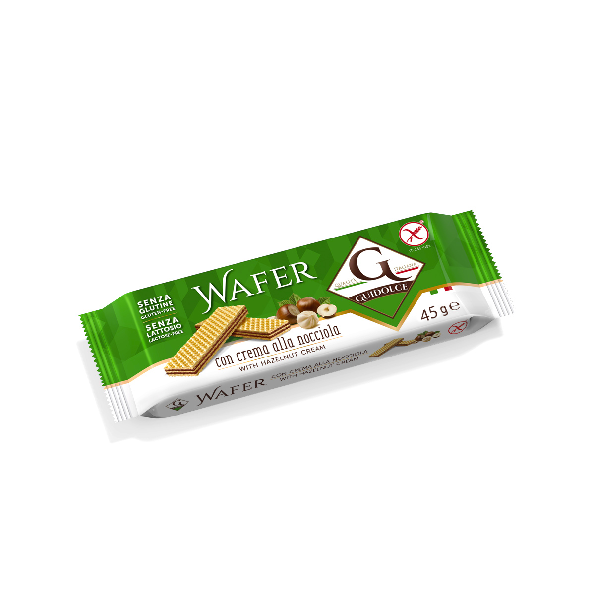 Guidolce - Wafer con crema alla nocciola senza glutine - 45gr Bottega senza Glutine