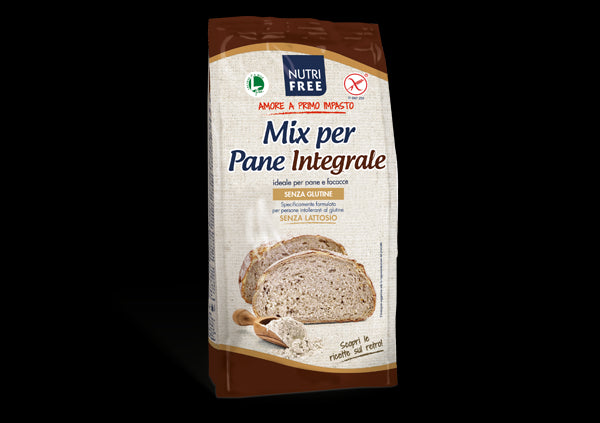 NutriFree - Mix per pane integrale senza glutine, senza lattosio, ideale per pane e focacce - 1kg Bottega senza Glutine