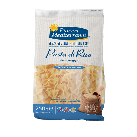 Pasta di riso, Farfalle - Piaceri Mediterranei - 250gr Bottega senza Glutine