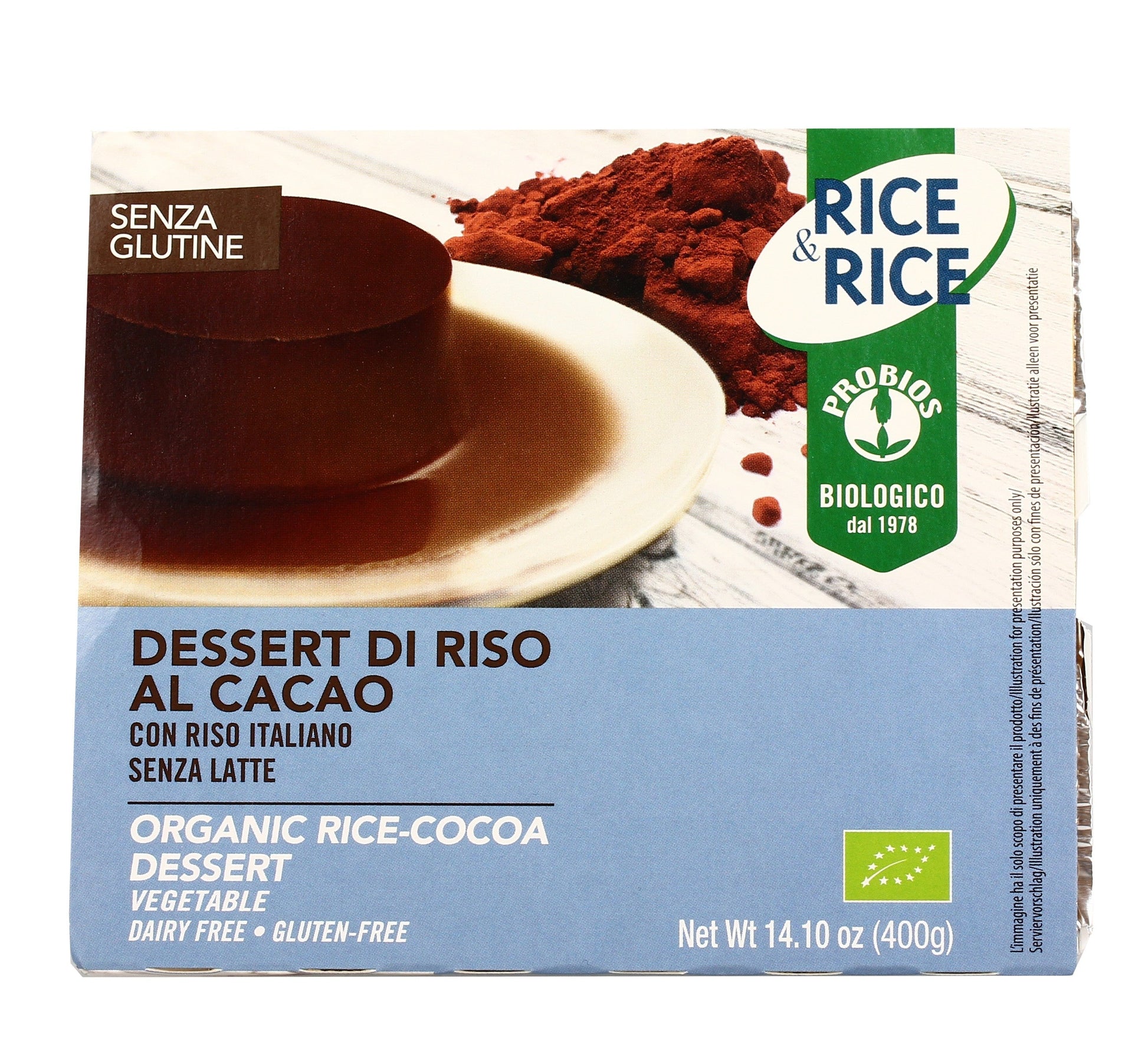 Probios - Dessert di riso gusto cacao bio senza glutine - 400gr Bottega senza Glutine