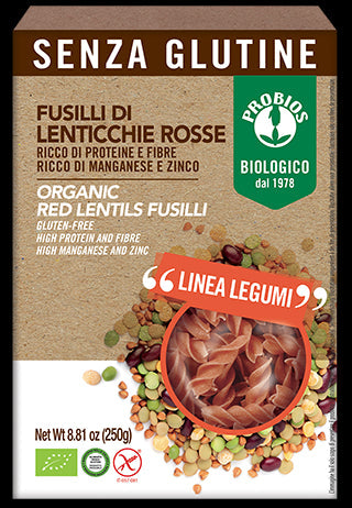 Probios - Fusilli di lenticchie rosse bio senza glutine - 250gr Bottega senza Glutine