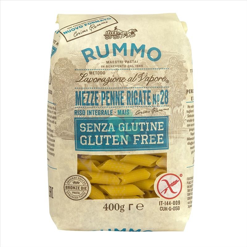 Rummo Pasta Mezze Penne Rigate senza glutine, N. 28, 400 gr Bottega senza Glutine