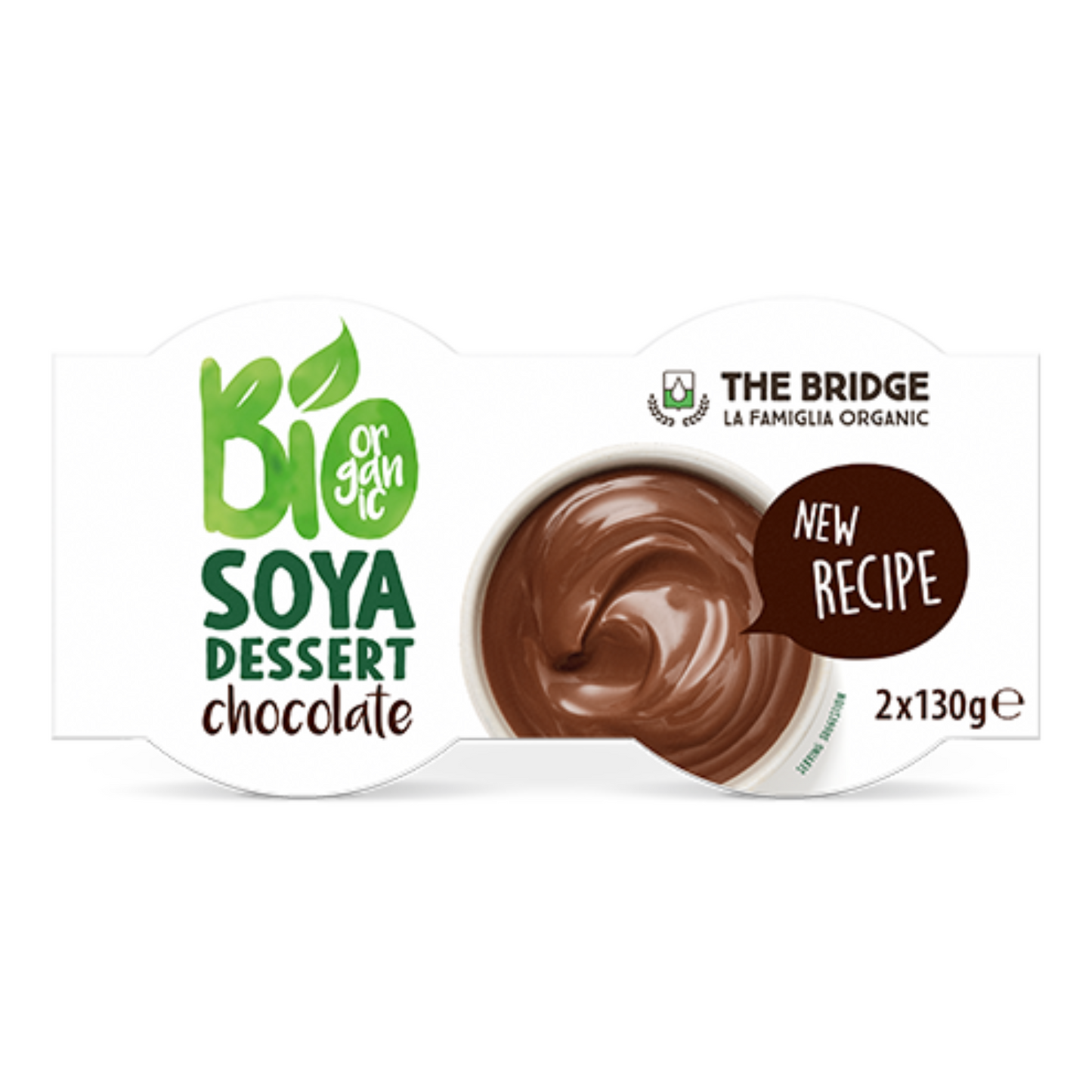 The Bridge - Dessert di soia al cioccolato, senza glutine -  2x130 gr Bottega senza Glutine