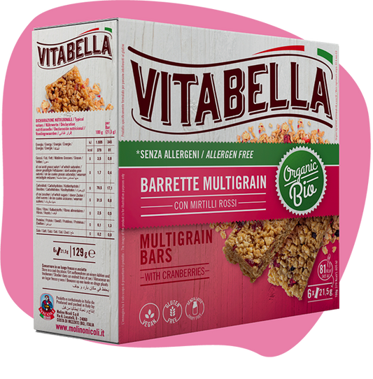Vitabella - Barrette Multigrain con mirtilli rossi senza glutine - 129gr Bottega senza Glutine