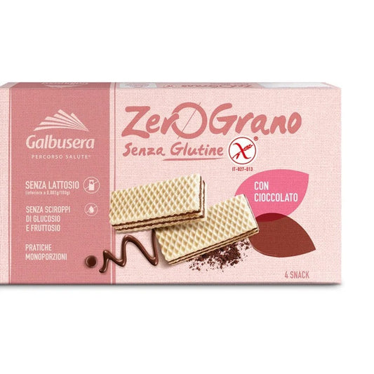 Galbusera - Wafer Zerograno con cioccolato, senza glutine 180gr Galbusera