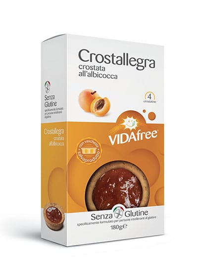 Vidafree - Crostallegra, crostatina all'albicocca senza glutine - 4x45gr Vidafree