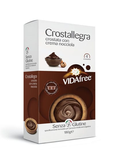 Vidafree - Crostallegra, crostatina alla nocciola senza glutine - 4x45gr Vidafree