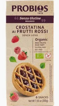 Probios - Crostatine al riso con frutti rossi senza latte, senza uova - 200gr