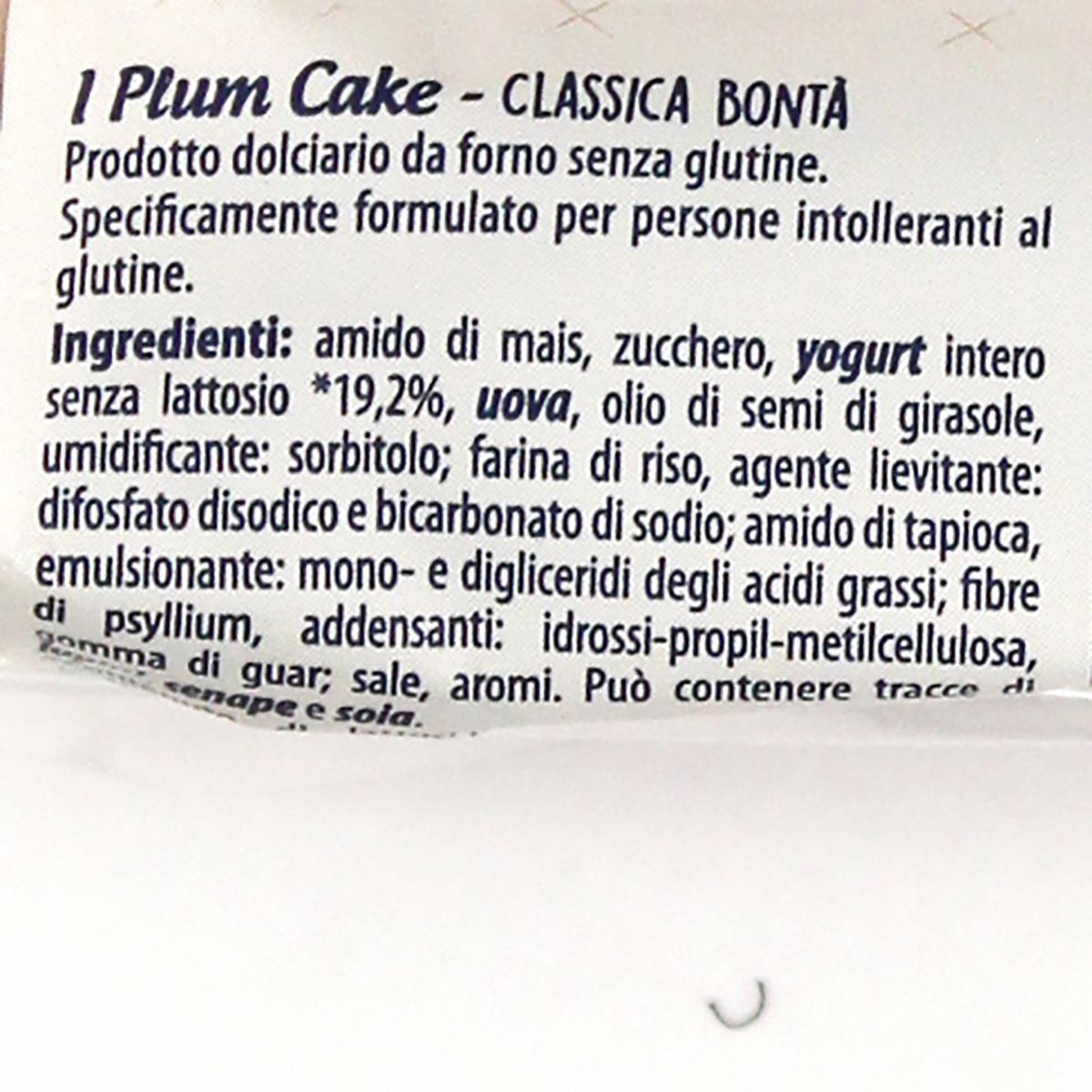 Plumcake classica bontà senza glutine, senza lattosio, senza Amido di Frumento - Nutrifree - 330g NutriFree