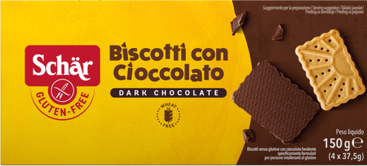 Biscotti al cioccolato fondente senza glutine - Dr. Schär - 150g Dr Schar