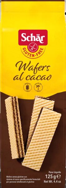 Schär - Wafers al cacao senza glutine - 125gr Dr Schar